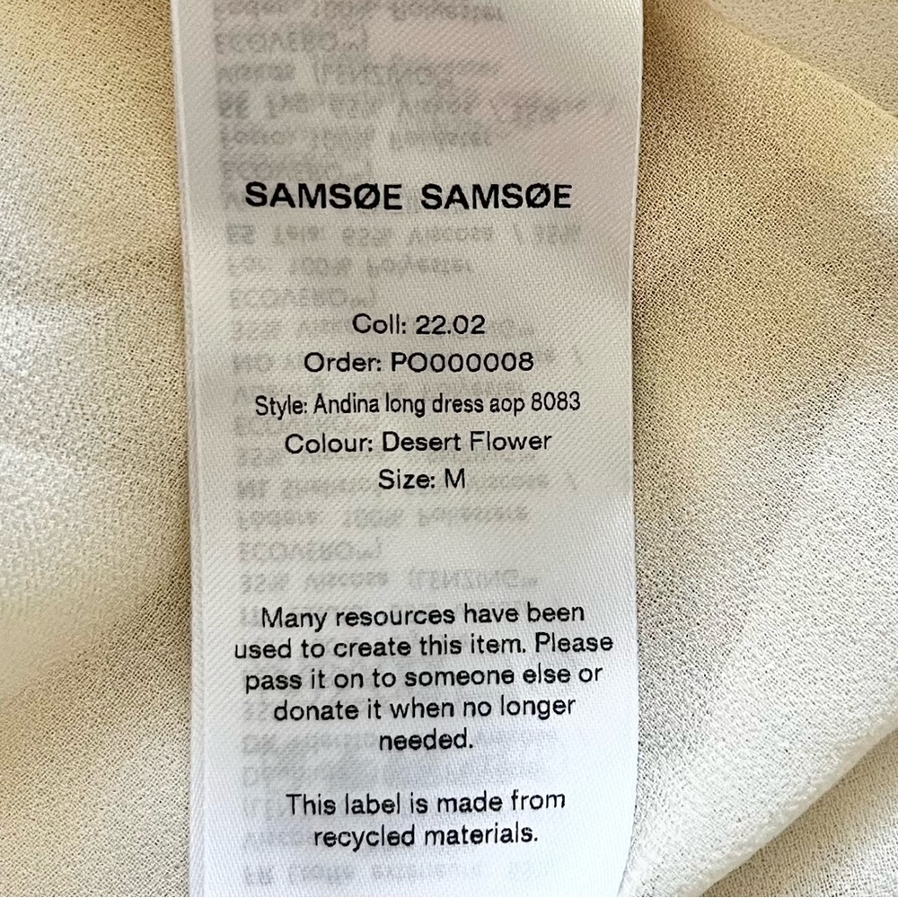 SAMSOE SAMSOE Andina Long Dress in Rice Doodle Dot Size Medium Cottagecore - Picture 6 of 12